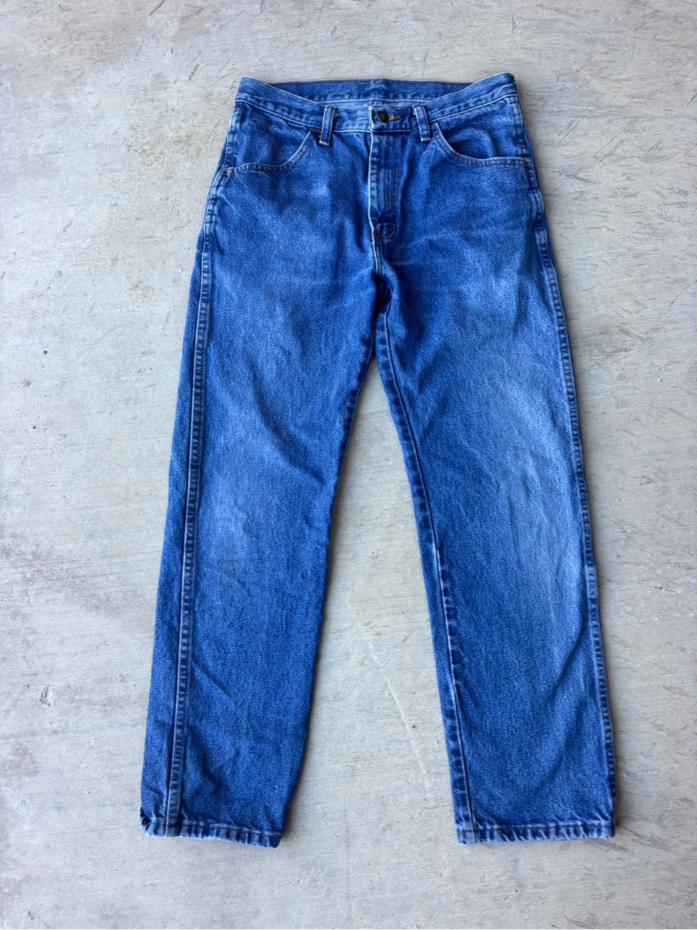 Rustler Men's Relaxed Fit Blue Denim Jeans
